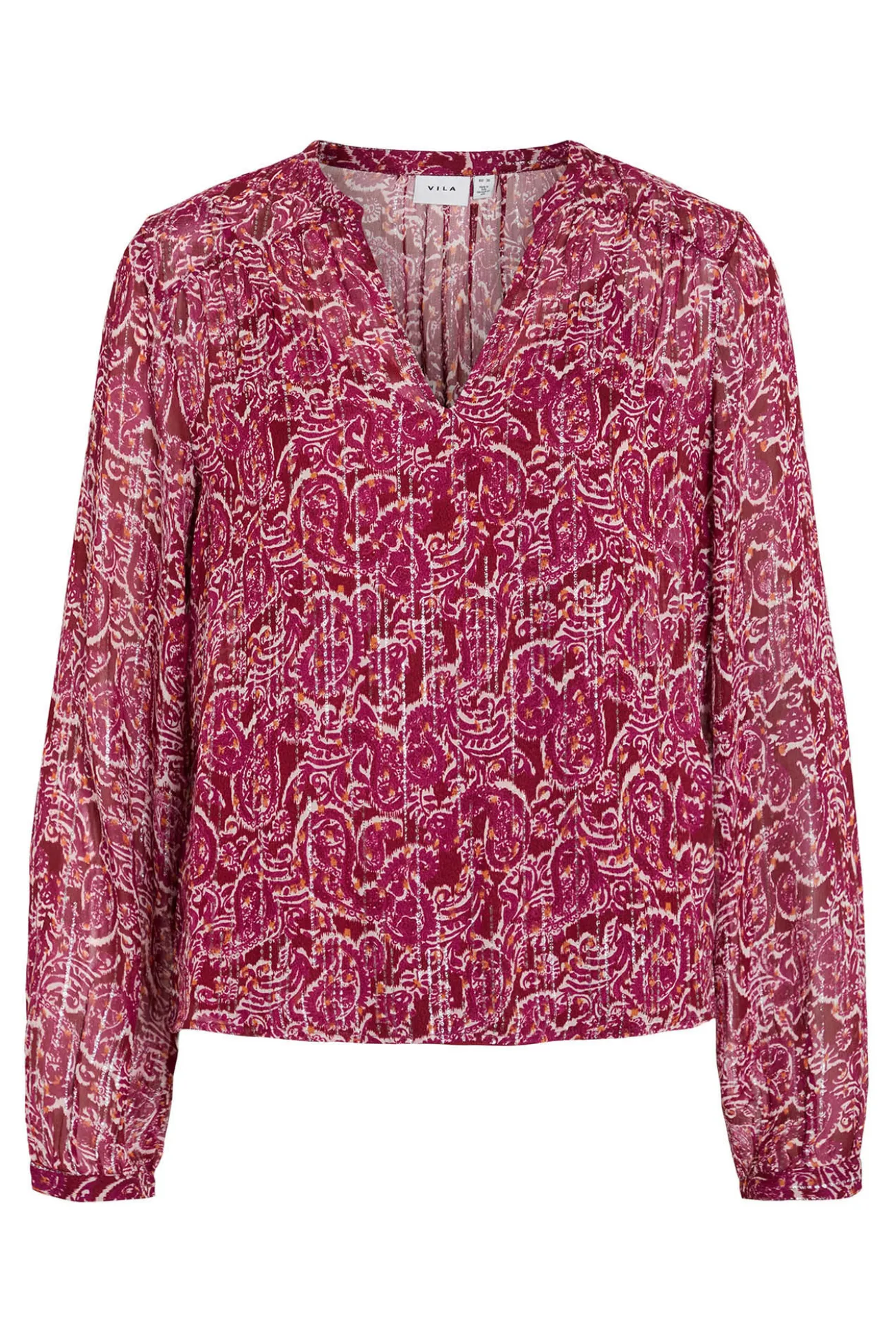 Blusa de manga larga estampada con lúrex