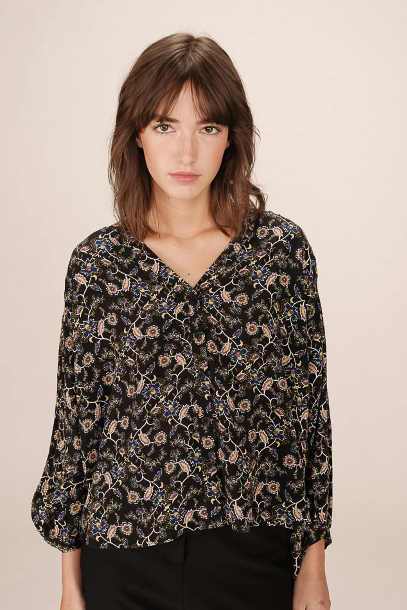 Blusa de manga larga estampada