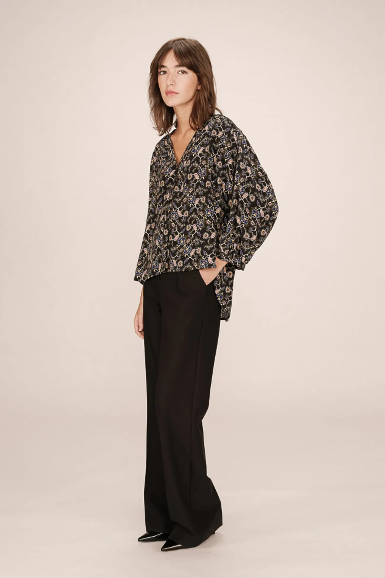 Blusa de manga larga estampada