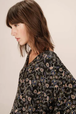 Blusa de manga larga estampada