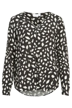 Blusa de mujer manga larga cuello pico