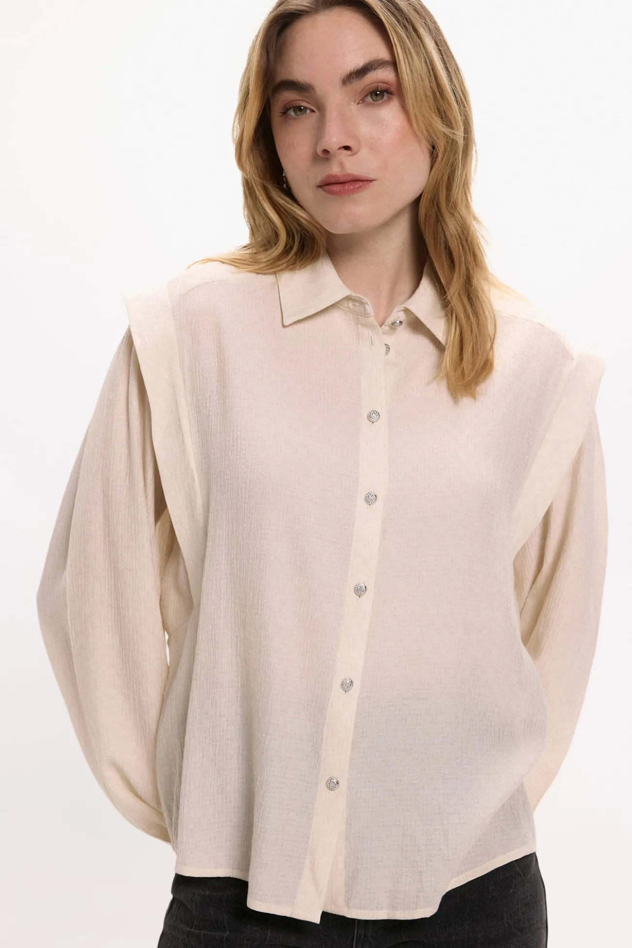 Blusa de viscosa con detalles lúrex