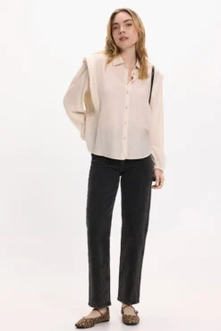Blusa de viscosa con detalles lúrex