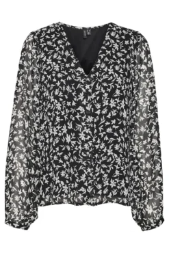 Blusa estampada de manga larga