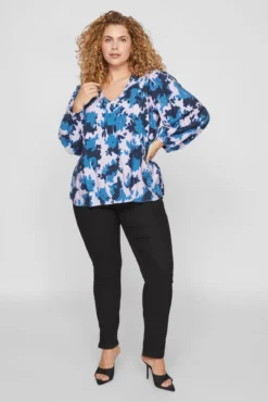Blusa estampada manga larga curvy