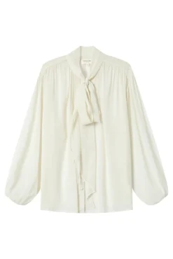 Blusa fluida con lazada