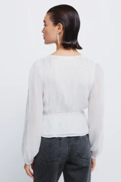 Blusa lurex goma cintura