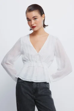 Blusa lurex goma cintura