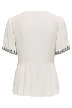 Blusa manga corta bordada