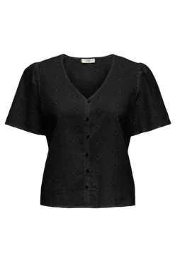 Blusa manga corta bordada