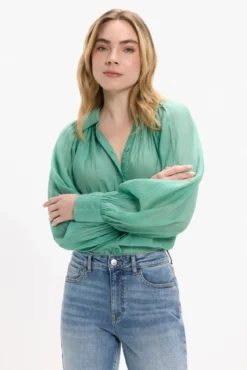 Blusa manga larga abullonada