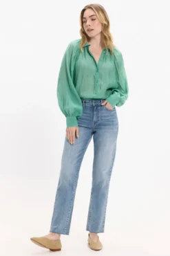 Blusa manga larga abullonada