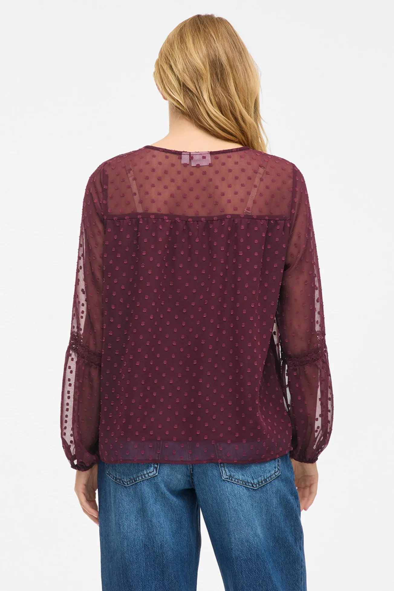 Blusa manga larga plumeti