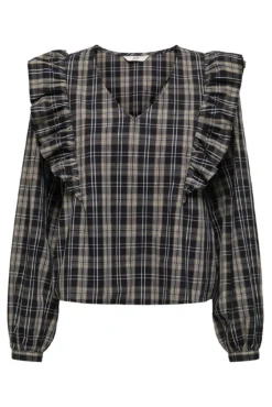 Blusa manga larga volantes