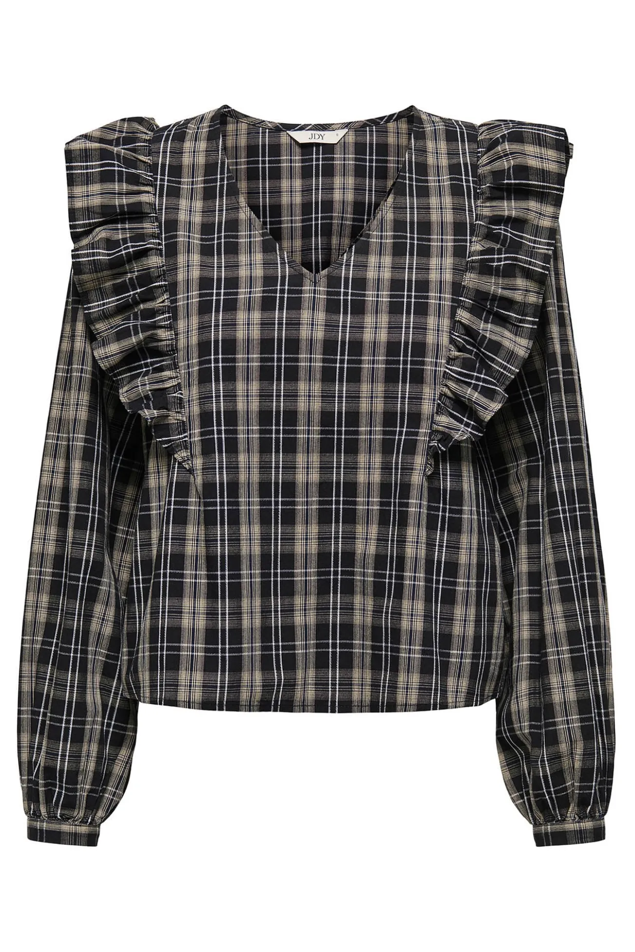 Blusa manga larga volantes