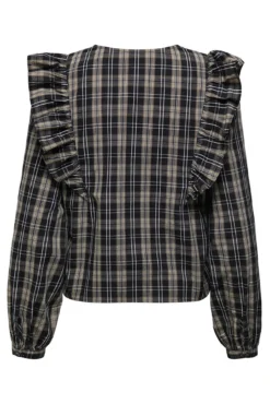 Blusa manga larga volantes