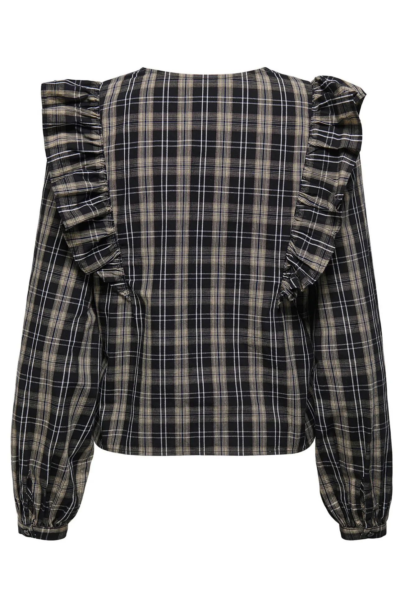 Blusa manga larga volantes