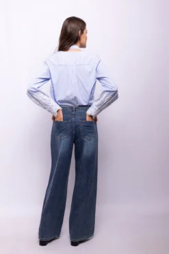 Blusa rayas encaje