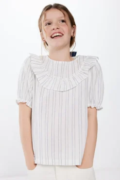 Blusa rayas lino niña