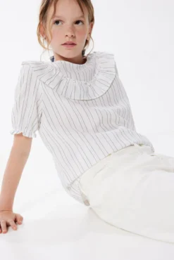 Blusa rayas lino niña