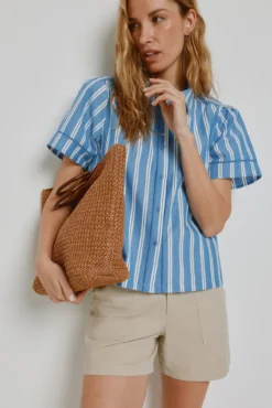 Blusa rayas manga corta