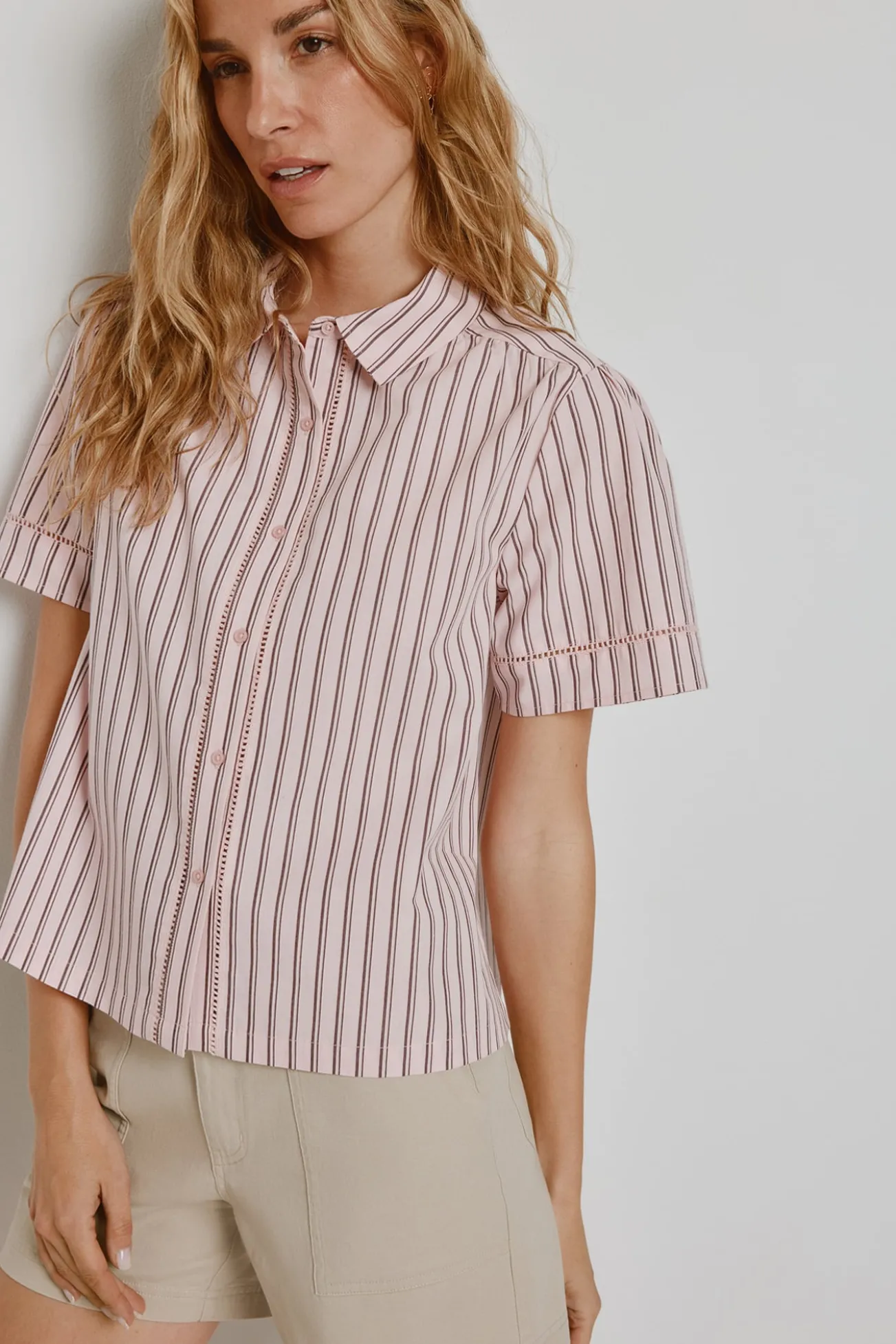 Blusa rayas manga corta