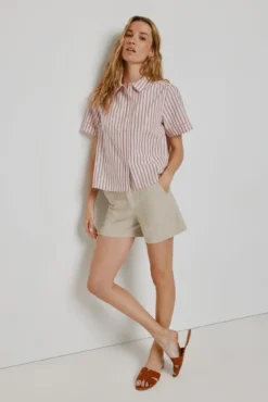Blusa rayas manga corta