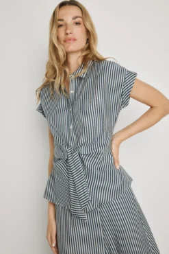 Blusa rayas manga corta