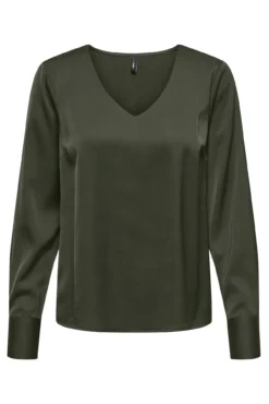 Blusa satinada manga larga