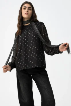 Blusa Semitransparente Drapead