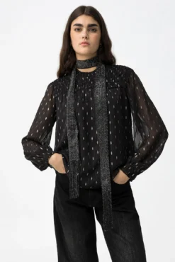 Blusa Semitransparente Drapead