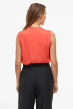 Blusa sin mangas cuello mao de viscosa