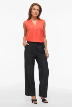 Blusa sin mangas cuello mao de viscosa