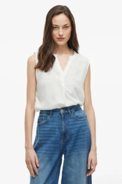 Blusa sin mangas cuello mao de viscosa