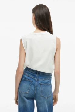 Blusa sin mangas cuello mao de viscosa