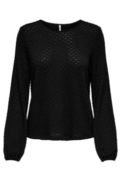 Blusa textura manga larga