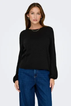 Blusa textura manga larga