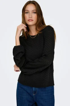 Blusa textura manga larga