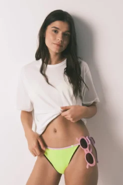 Braga bikini brasileña tiras amarilla