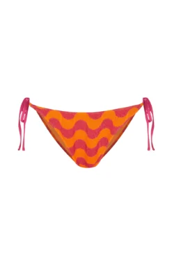 Braga bikini clásica tiras print ondas rosa