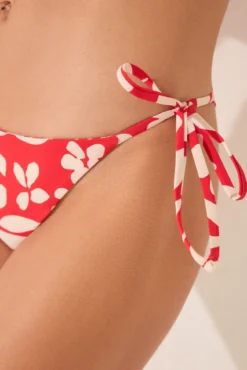 Braga bikinireversible tiras print rojo