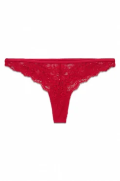 Braga brasileña encaje rojo brillo