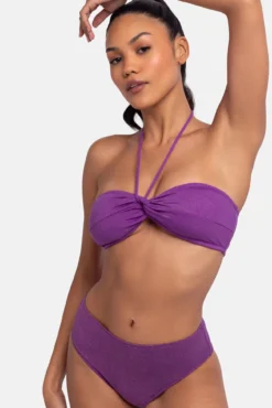 Braga de bikini brasileña brillo morado