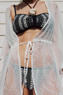 Braga de bikini clásica crochet negro