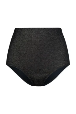 Braga de bikini midi moldeadora brillo negro
