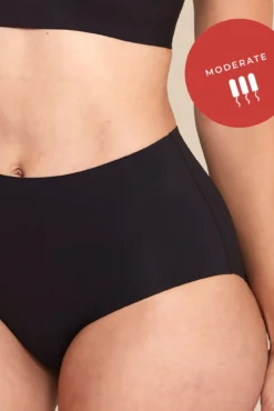 Braga menstrual talle alto negra – Absorción media