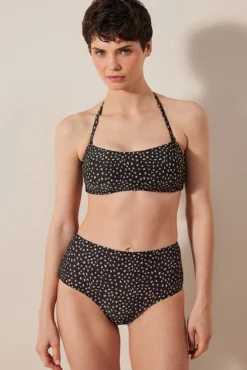 Braguita de bikini estampada de talle alto