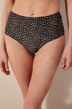 Braguita de bikini estampada de talle alto