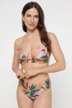 Braguita de bikini estampado hojas