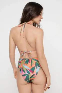 Braguita de bikini estampado hojas